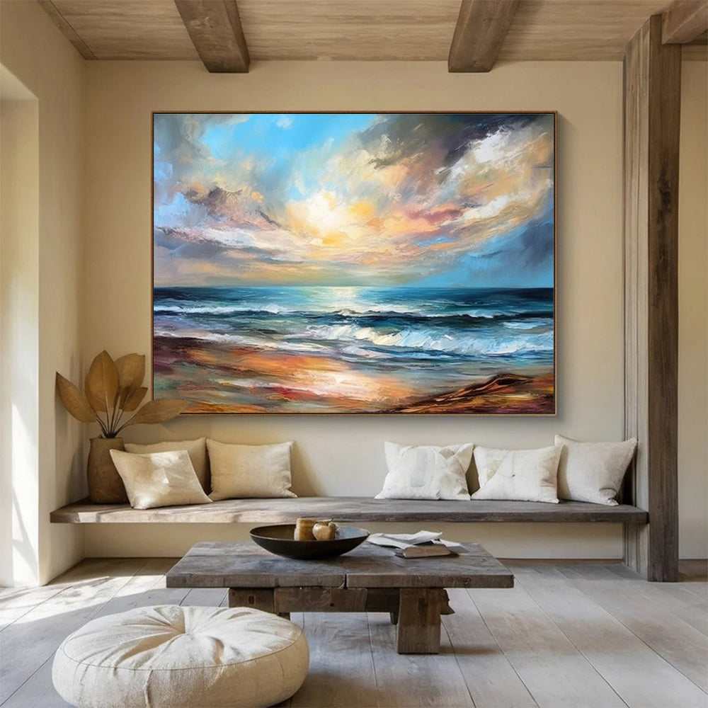 evening beach abstract canvas design 6